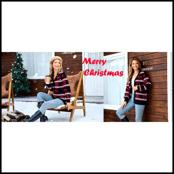 Chunky Knit Cardigan Sweater V Neck Button Up with Pockets Women's - Picture 7 of 7